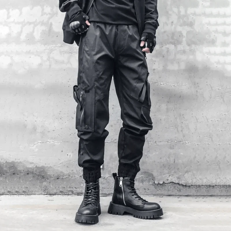 Herren-Cargohose mit Reißverschluss, großer Tasche und Bündchen